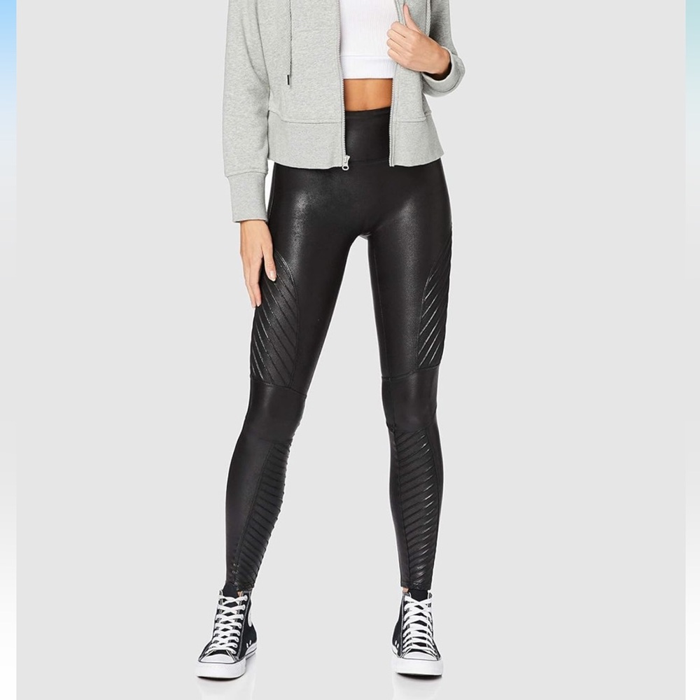 Spanx Faux Leather Moto Leggings